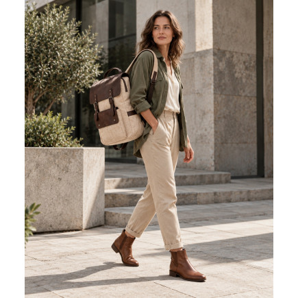Plecak męski na laptopa Paolo Peruzzi SL-51-CNV canvas skóra